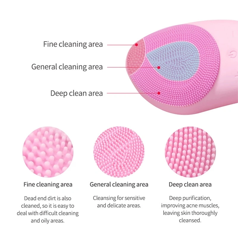 Wasserdichte Bürste Gesichtsreiniger Haut Silikon Scrubber Care Beauty Device