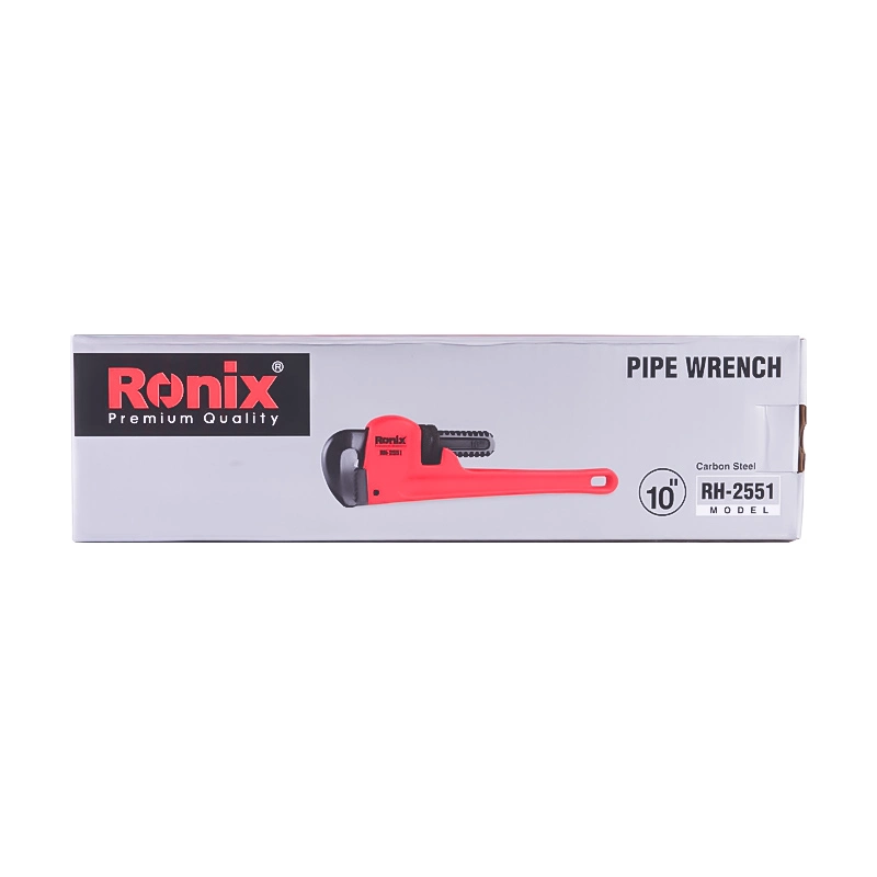 Ronix Rh-2551 Pipe Wrench 10" Heavy Duty Aluminum Steel Straight Telescopic Pipe Stainless Steel Adjustable Wrench