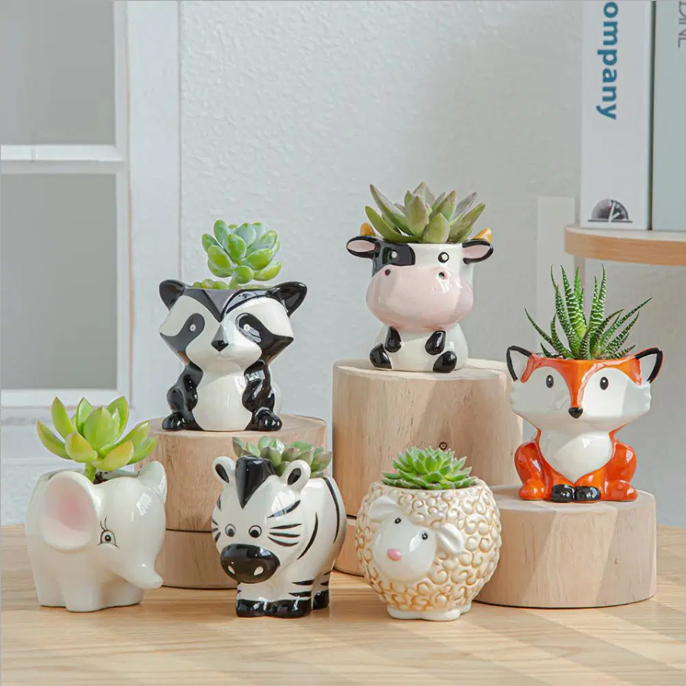 Cartoon Animal Succulent Flower Pot Gardening Plants Potted