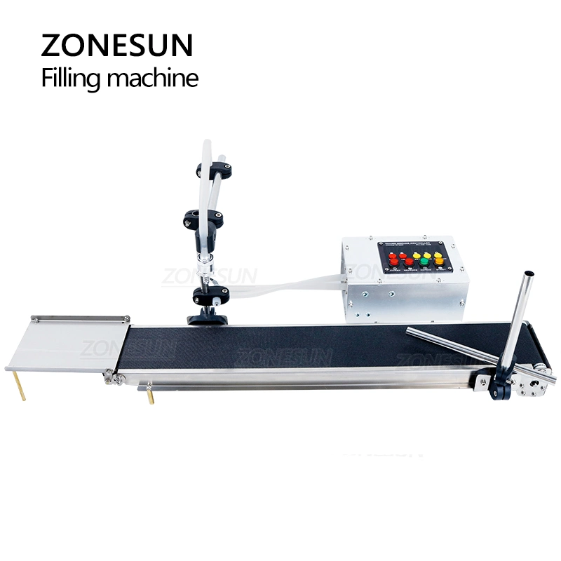 Zonesun Milk Juice Water Eyedrops Toner Beverage Processing Machinery Automatic Single Head Filling Machine with Conveyor