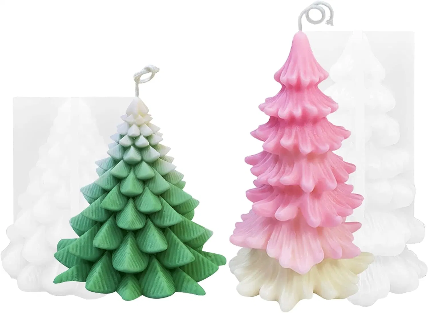 Forma de árbol de Navidad 3D molde de resina de la vela de silicona