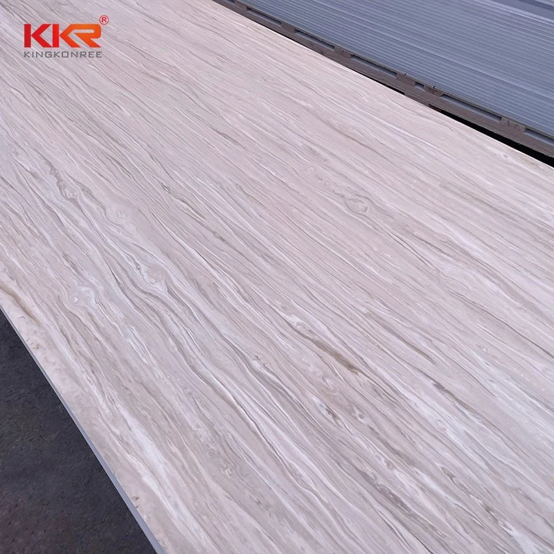 Hot Wooden Veining Artificial Acrylic Stone Decoration Panels Solid Surface Sheet Manufacturing