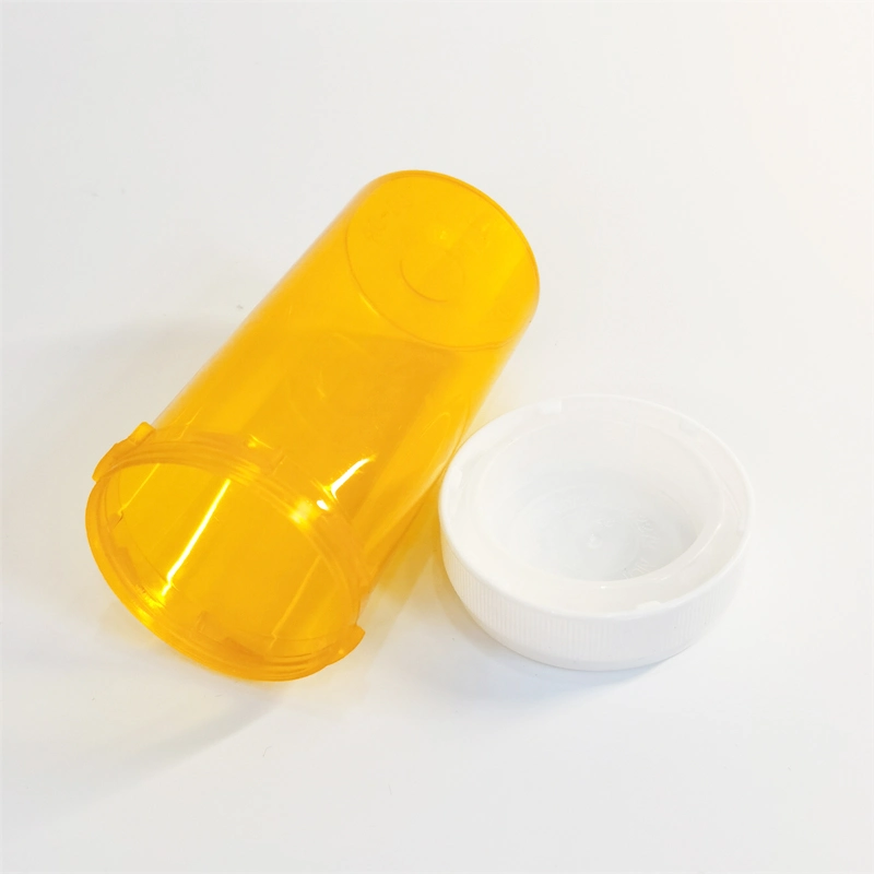 Child Proof Pill Bottle Plastic Push Down & Turn Reversible Vials