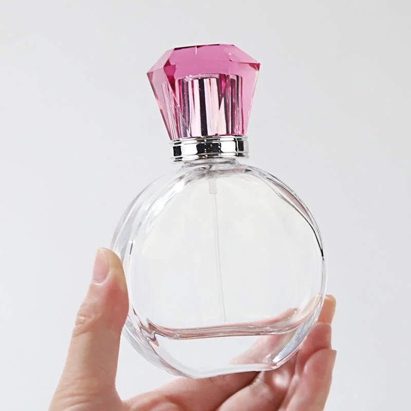 Luxury Frosted 30ml 60ml Flat Round Perfume Glass Bottle