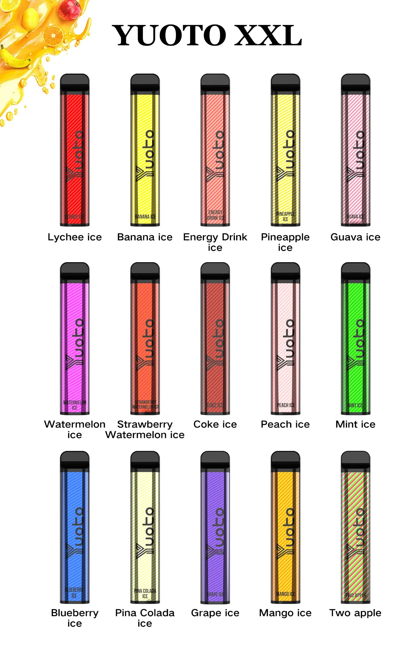 Wholesale Yuoto XXL 2500puffs Disposable Vape Pen Atomizer Vapeshisha Electronic Hookah Puff Plus Disposable Pod