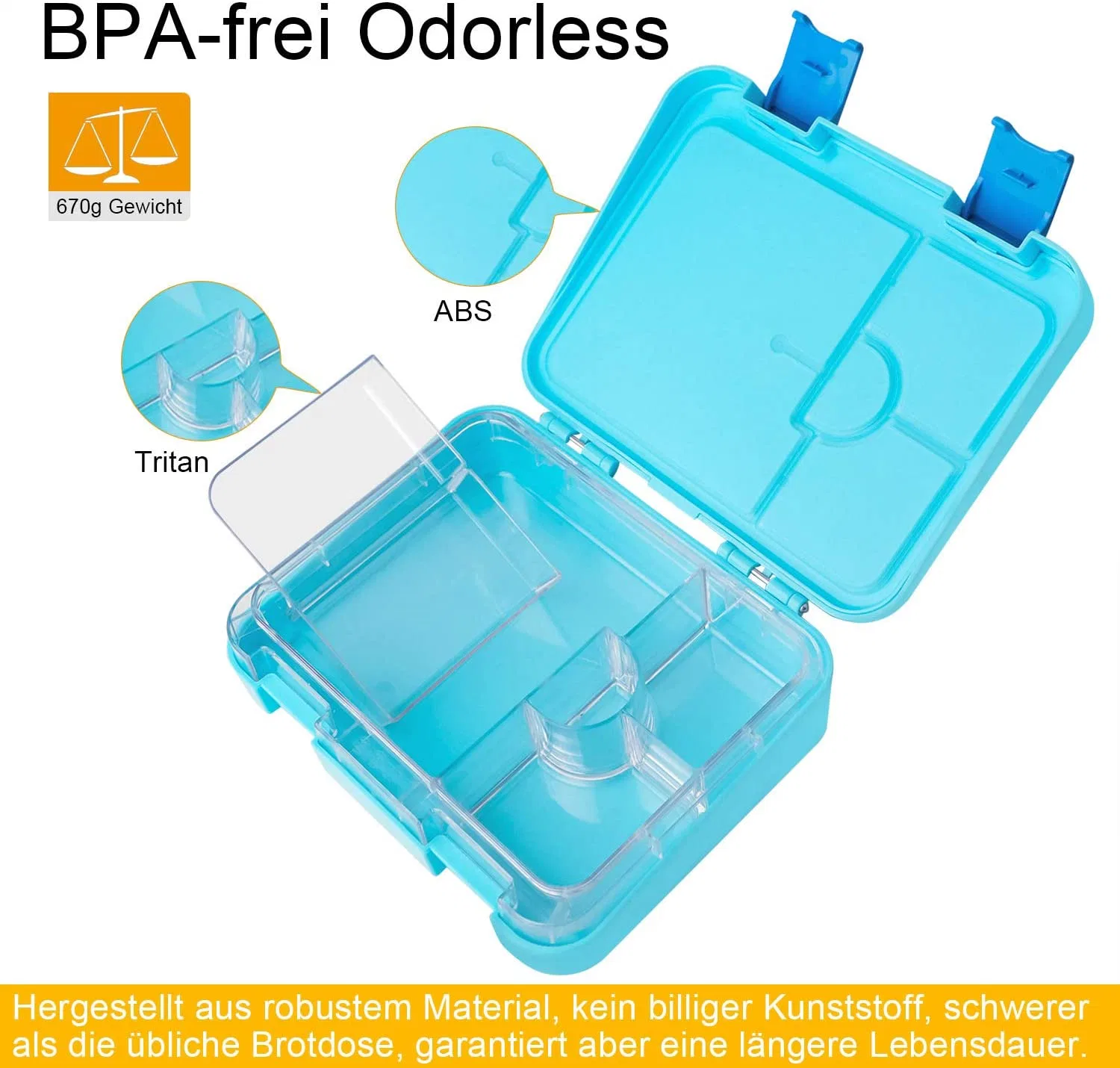 Aohea New Design Portable School Bento Lunch Box Leakproof