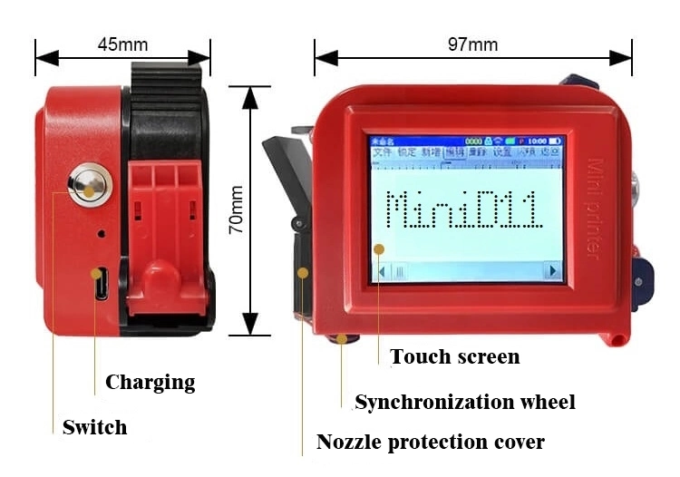 Low Cost Manual Wireless Inkjet ID Card Printer Ink Cartridge for Handheld Handy Portable Static Metallic Ink Inkjet Printer Tij Printer Inkjet Code Machine