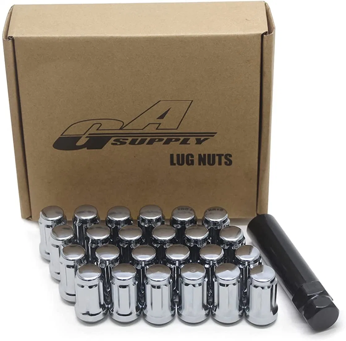 Chrome Bulge Spline Nuts 1.38" Tall Locking Lug Nuts M14X1.5