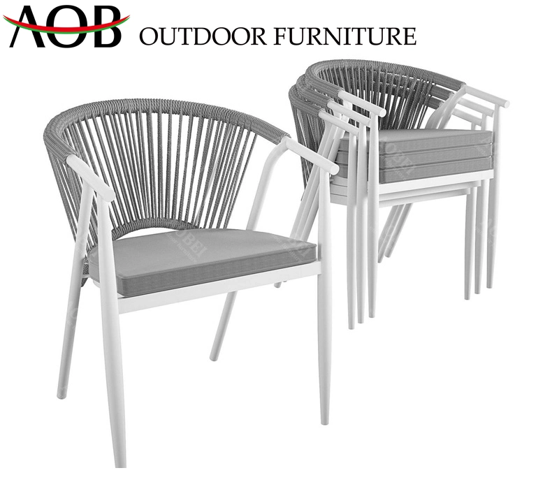 Modern Outdoor Restaurant Home Patio Garden Resort Hotel Bar Project Stackable Rope Dining Furniture Chair