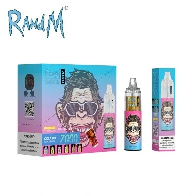 USA und Europa Hot Selling Original Randm Randm Einweg Tornado 7000 Puffs mit Netzspule E-Zigarette Einweg-Vape