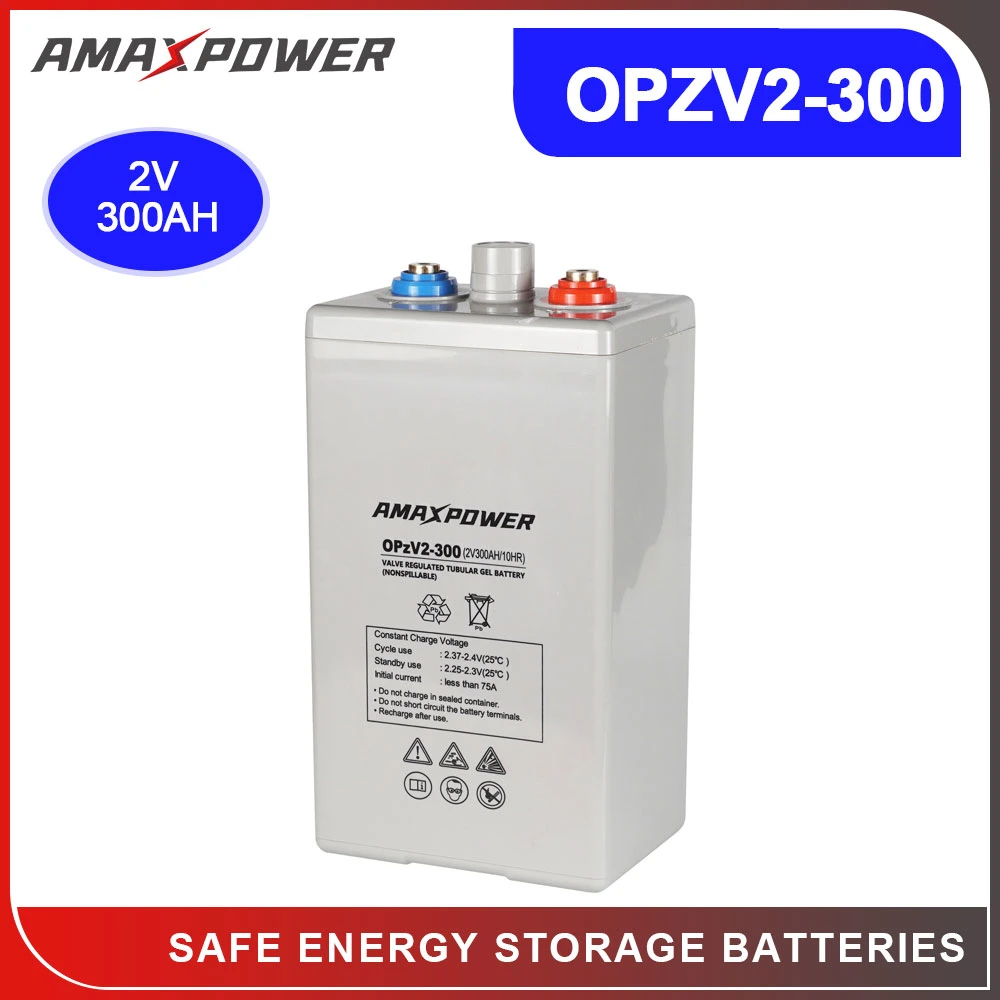 Batterie au gel de type Opzv-2V300ah/600ah/800ah/1000ah/1500ah/2000ah3000ah à plaques tubulaires pour le stockage de l'énergie solaire et les systèmes de télécommunication.