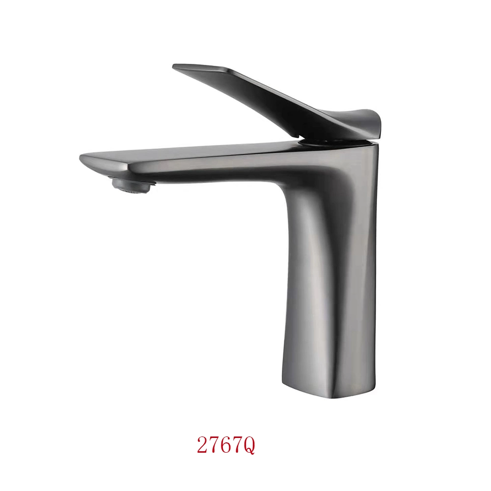 Luxary Gun Grey Basin Tap Brass Single Hole Bathromm Tap Water Sink Mixer Tap