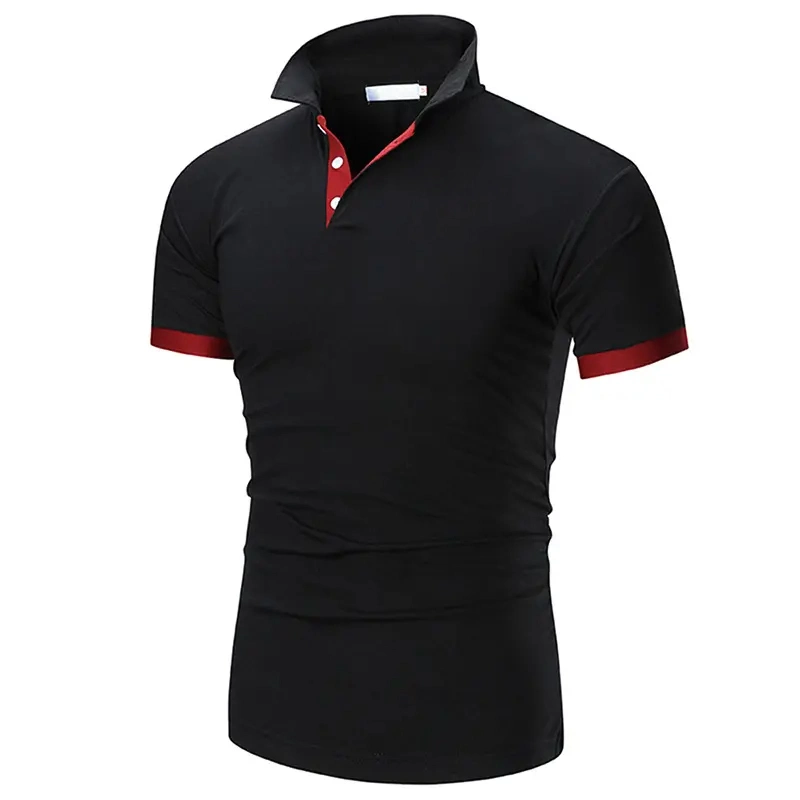 Polyester Cotton Plain Mens Polo Tshirts with Logo Custom Logo Printed Mens Polo Shirt