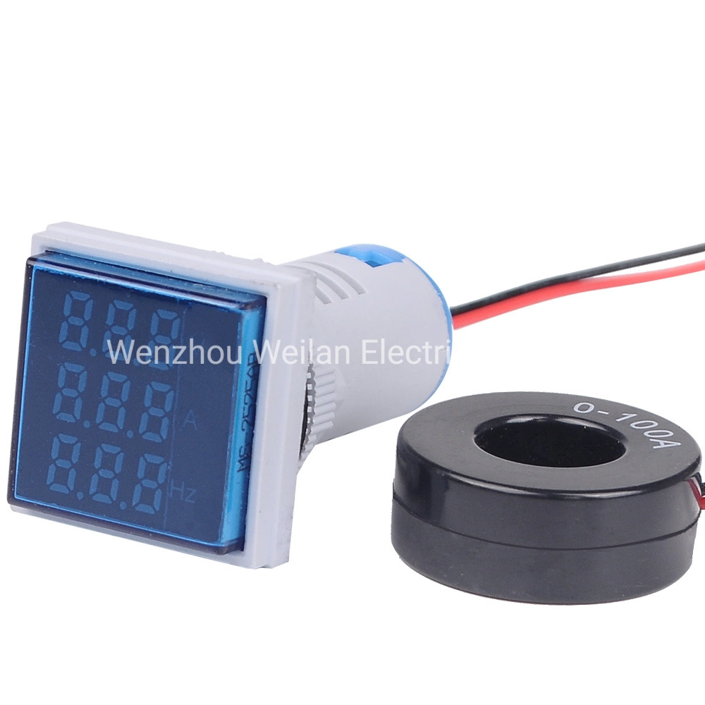 LED Digital Voltios Amperios Hz AC Voltímetro amperímetro el indicador de voltaje frecuencia actual Probador de medidor de luces de señal