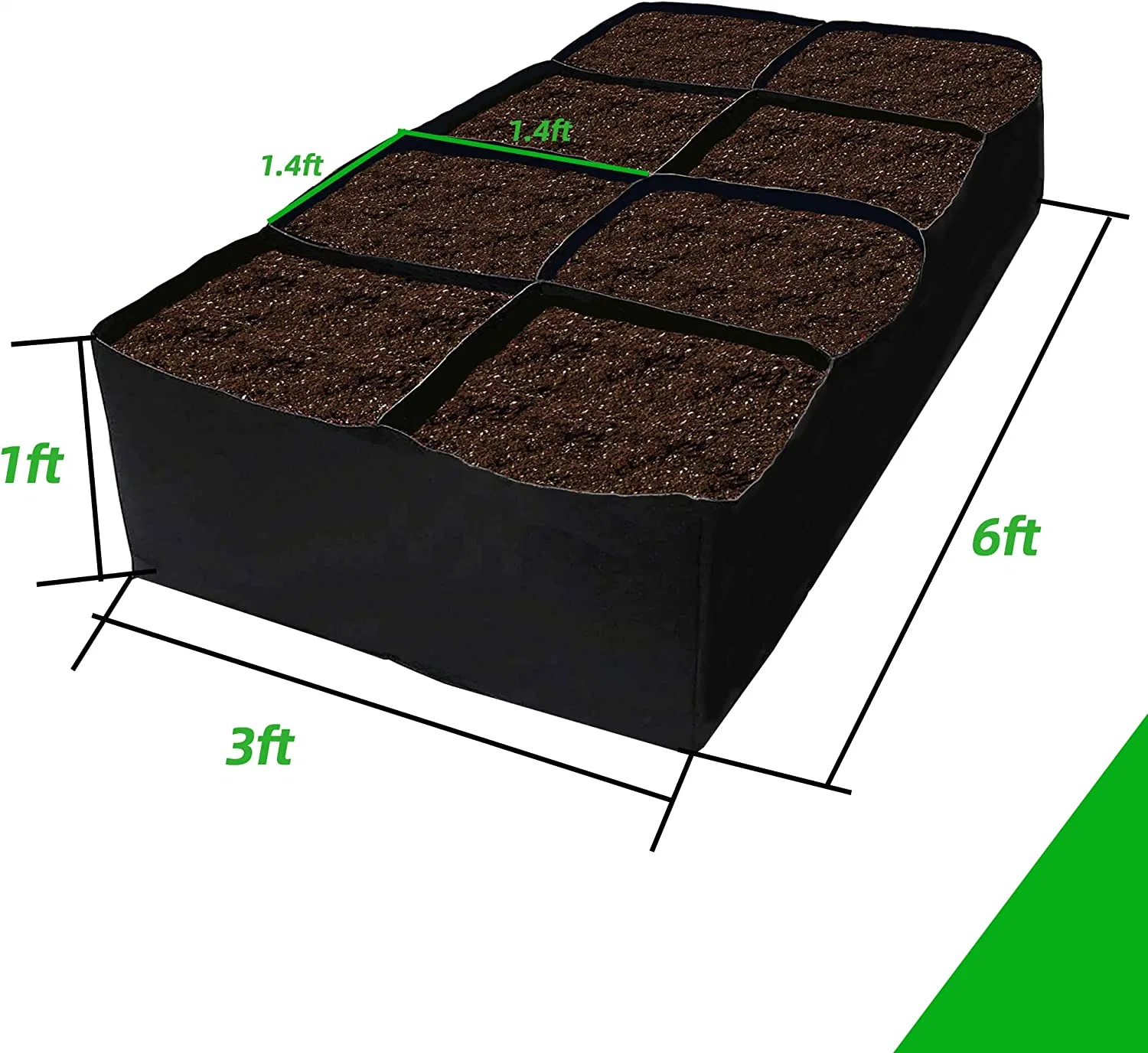 Tecido de dandelion elevado com cama de jardim 6X3X1FT