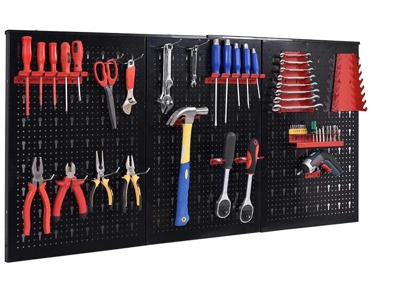 Metal Tool Hanging Board Wall Mounting Pegboard Garage Display Racks Steel