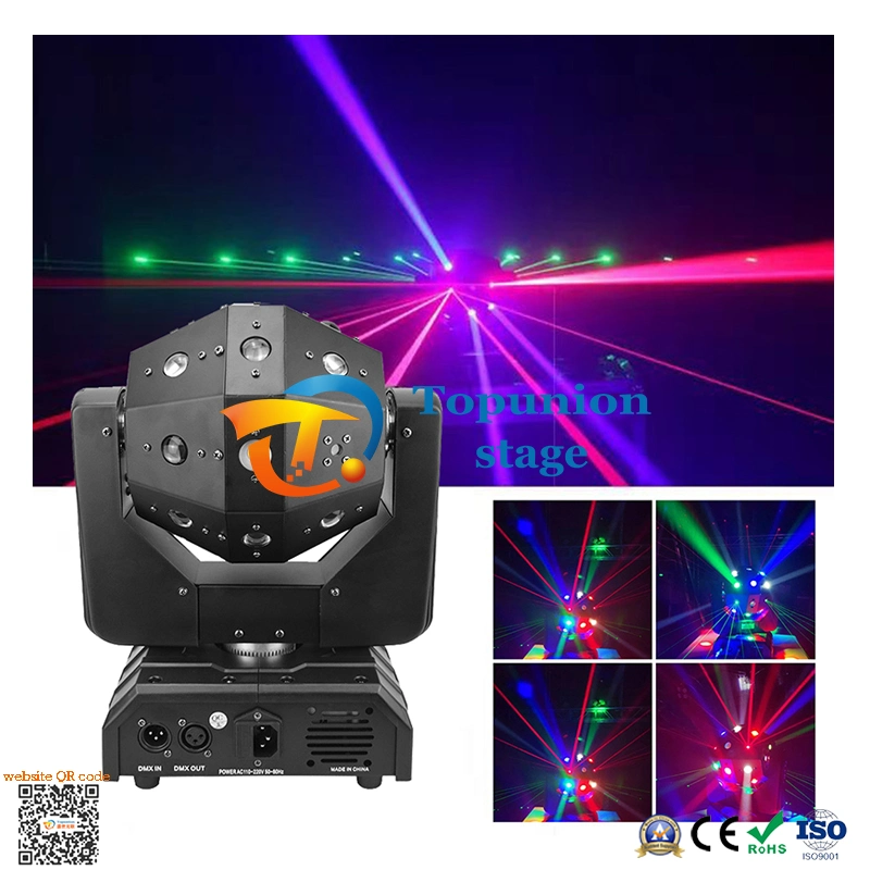 LED 16PCS Three in One Shaking Head Laser Dyeing Strobe Effect Lights for Party Performance