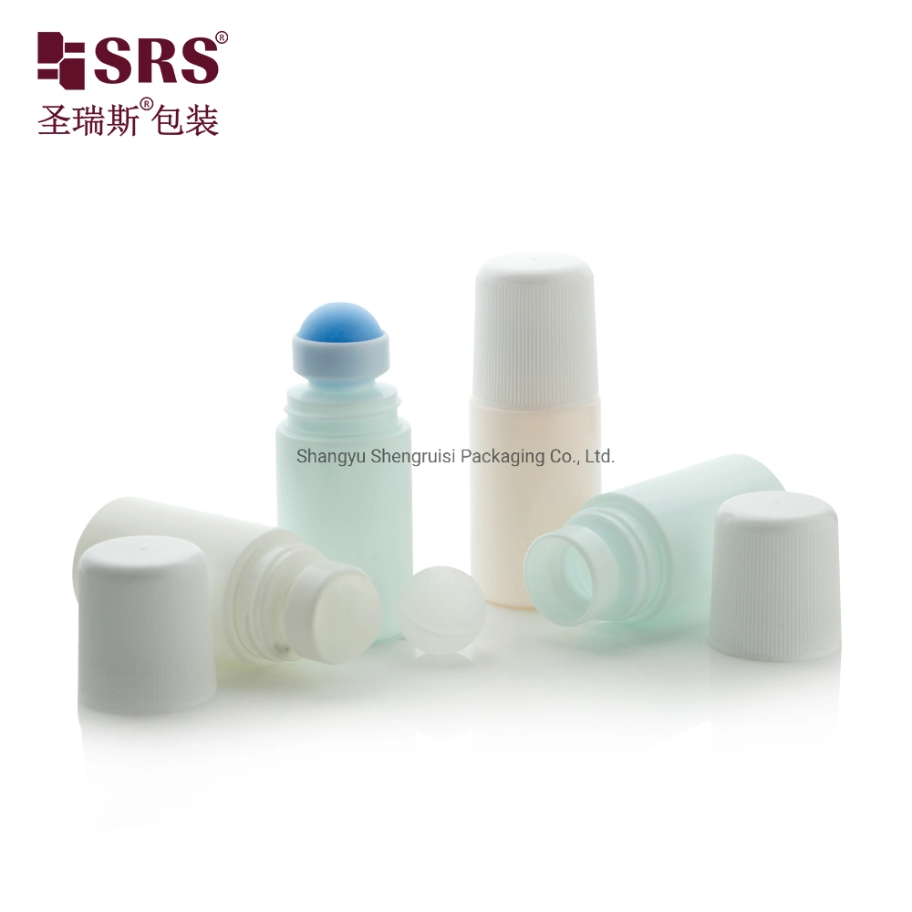 RPPC-60ML White Deodorant Roller Bottle with White Ribbed Surface Cap For Disinfectant Use China Supplier