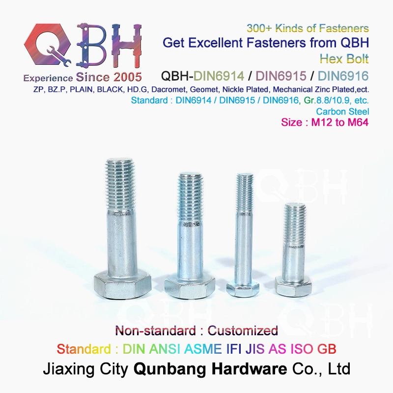 10%off DIN6914 Hex Bolt + DIN6915 Hex Nut + DIN6916 Washer M12-M64 Cl. 8.8/10.9 Construction Building Materials Fastener Fittings Steel Structure Assembled Set