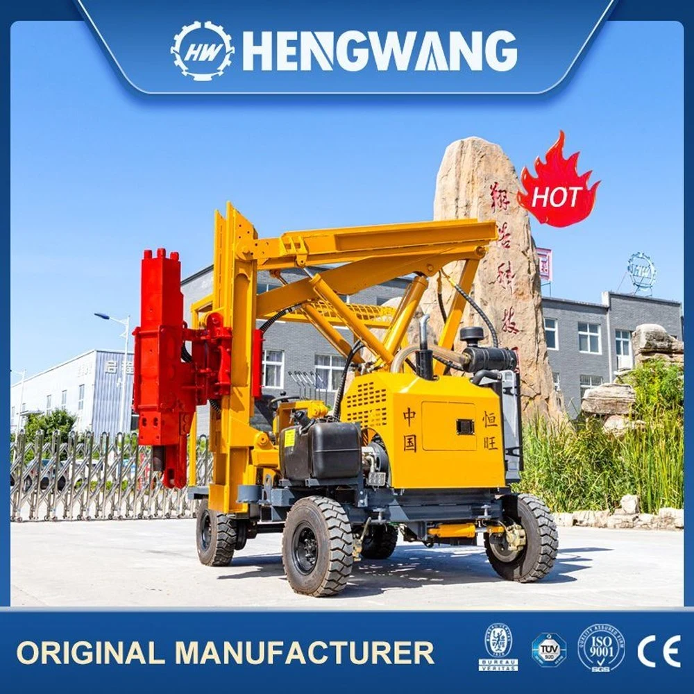 Four-Wheel Drive Highway Guardrail Hydraulic Power Hammer Pile Driver Equipment