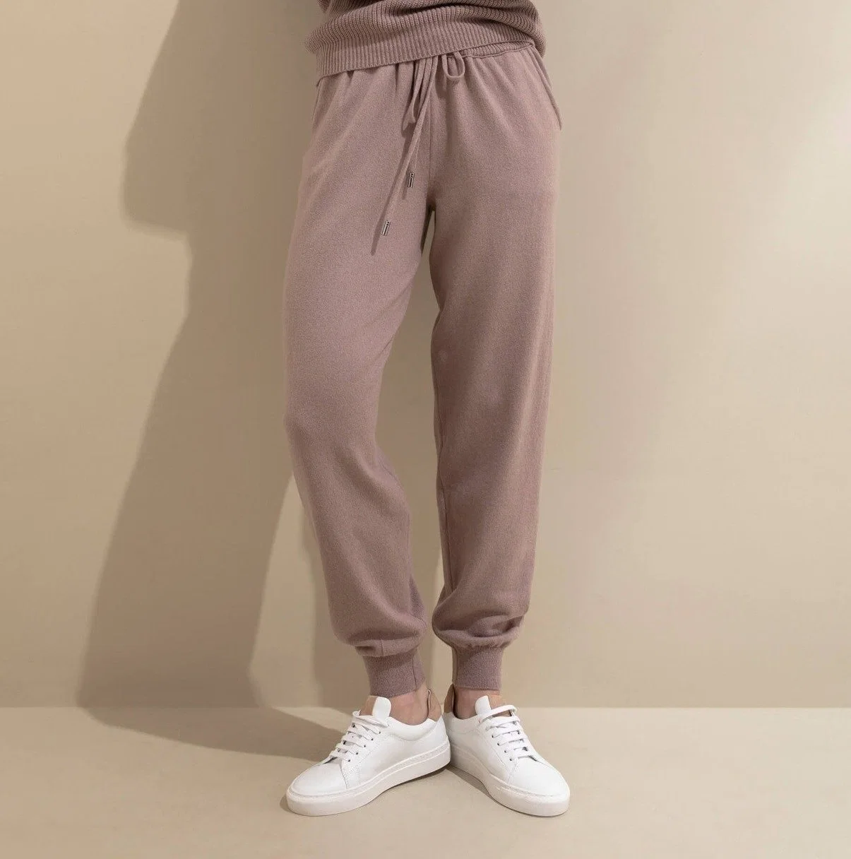 Женские брюки для отдыха с 100%-й чистой кашемир с манжетой Cashmere Joggers