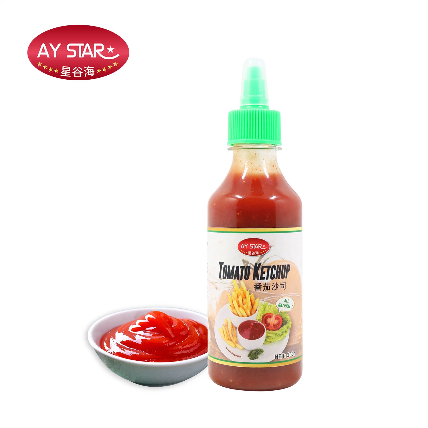 250g Squeeze Bottle Yummy Natural Brc Restaurant Tomato Ketchup Sauces