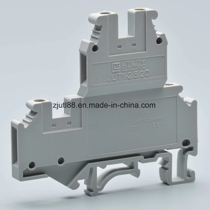 Dinrail Terminal Block Jut1-2.5/2q Screw Connector