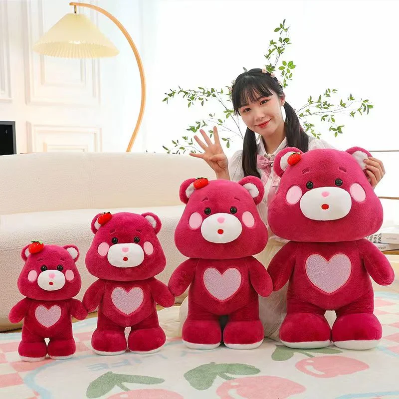 Love Bear Plush Toy Love Bunny Doll Cartoon Strawberry Bear Doll Sleeping Pillow Grabbing Machine Rag Doll