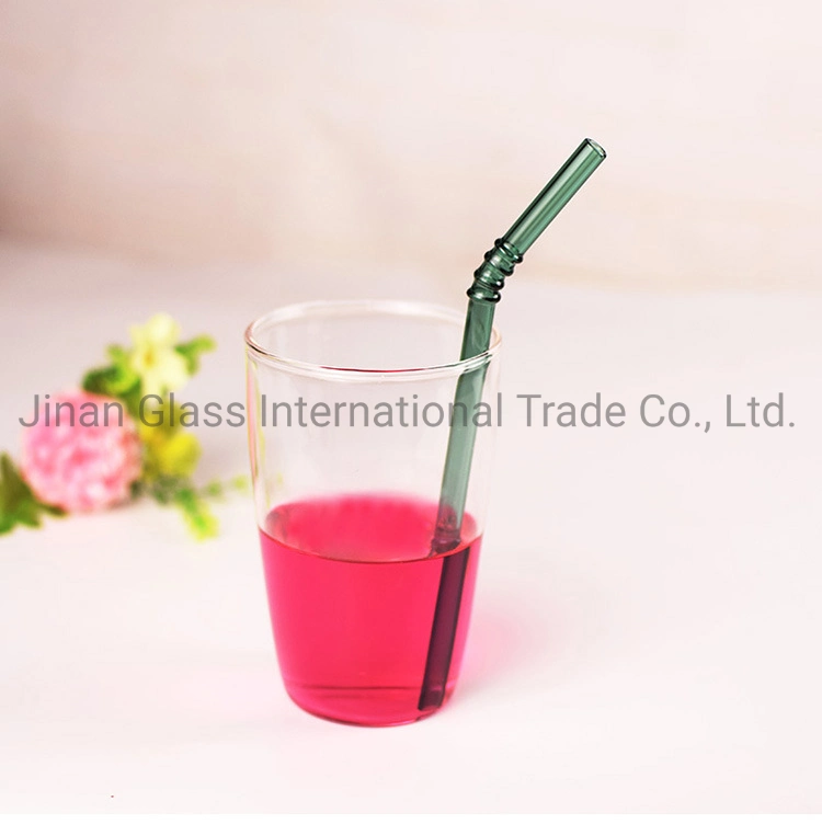 Clear Reusable Glass Drinking Straw Cleaning Brush Wedding Birthday Party Drink Straws Dribking Glass Pipette