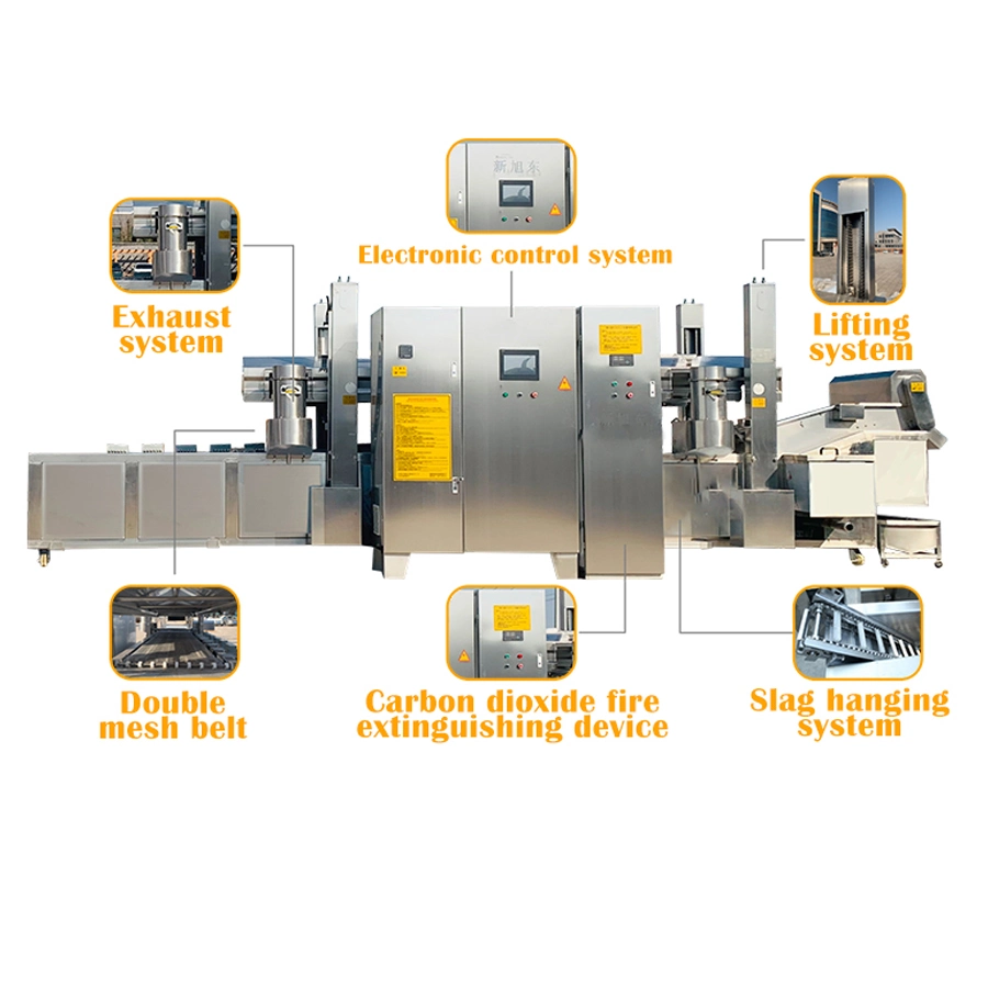 TCA High quality/High cost performance Electric Gas Automatic Cassava Dough Ball Potato Chips Continuous Frying Machine Price