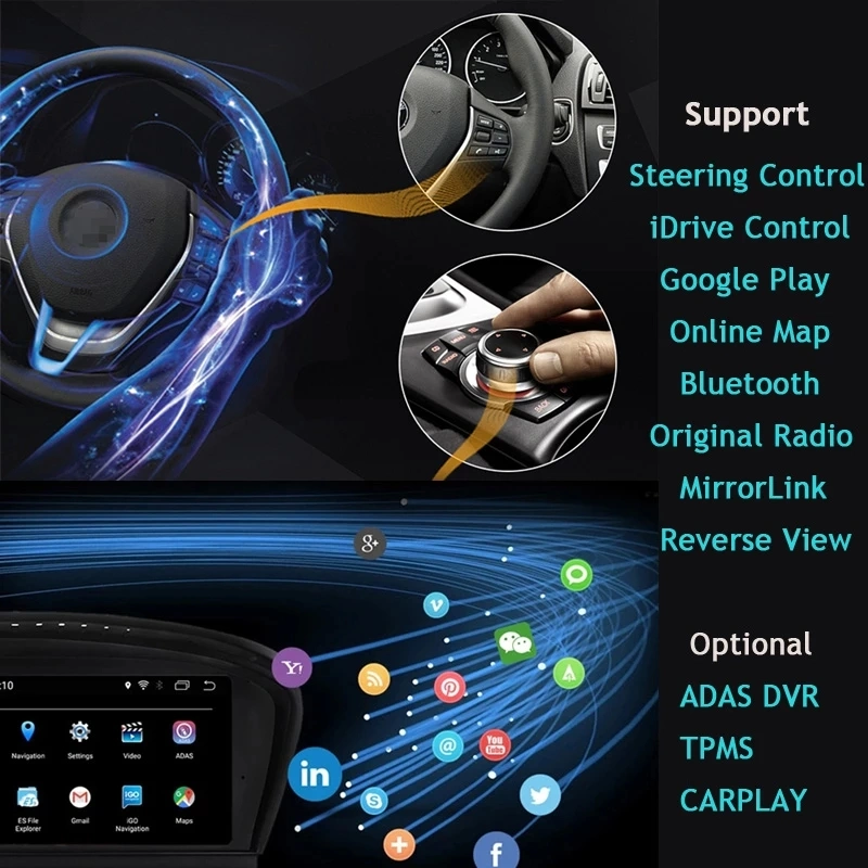 O Android Car Audio Estéreo para BMW X1, E84 2009-2015 Navegação GPS Idrive SWC