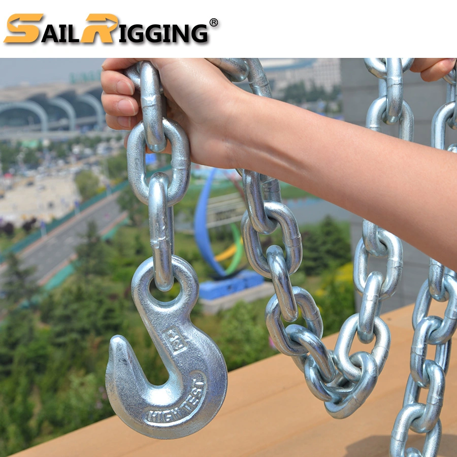 Nacm90 3/8" G70 White and Yellow Galvanized Link Transport Chain