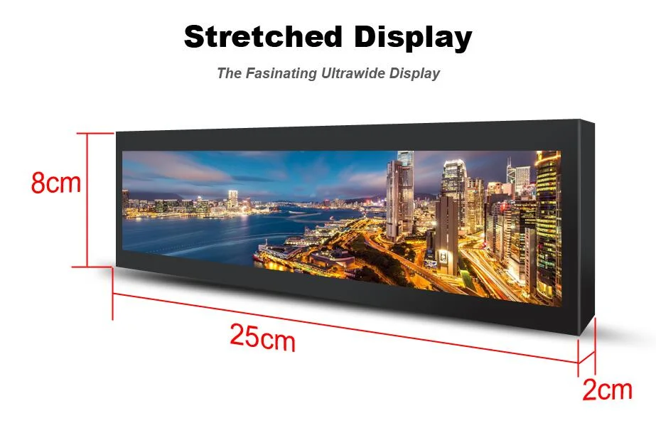 Shelf Video Strip Bar Display Advertising Video Player Stretched LCD Shelf Screen Display