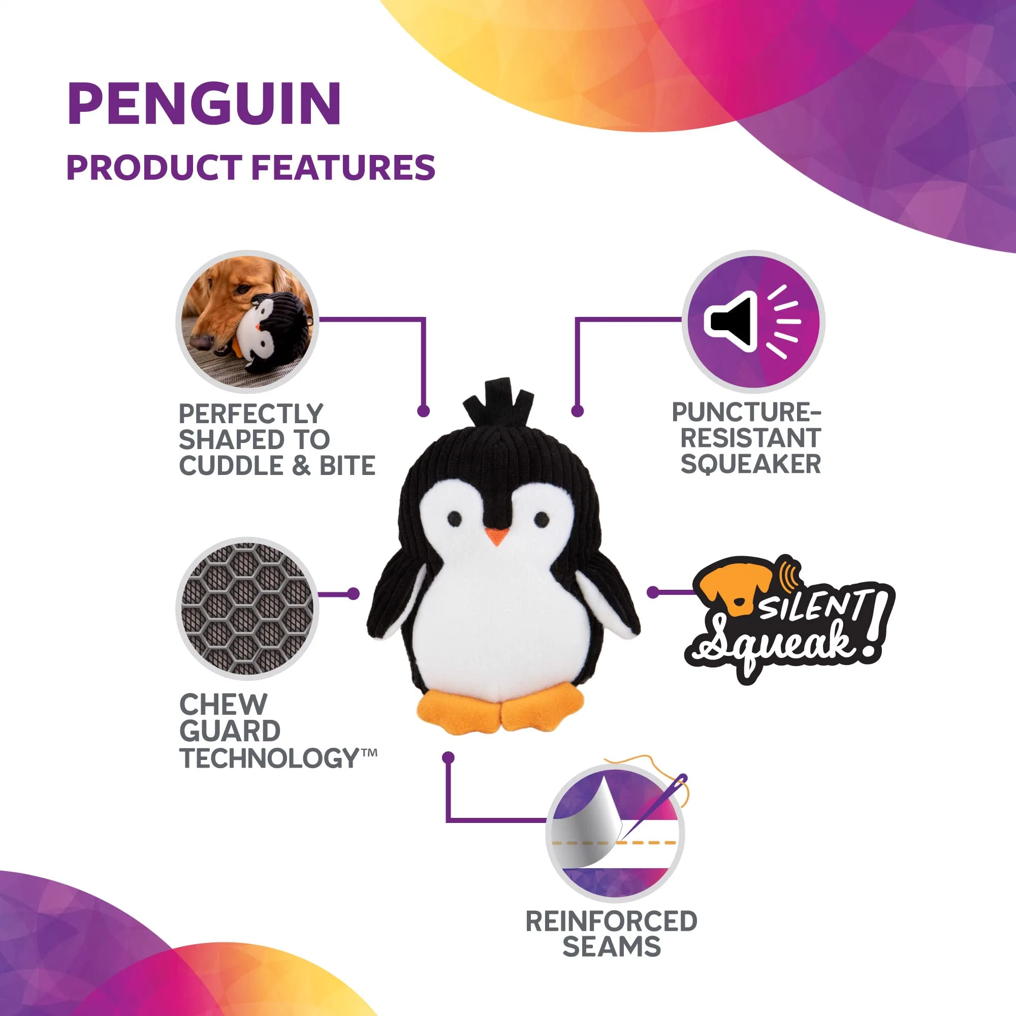 Trustypup Strong Penguin de mâcher de la technologie de chien de garde de jouet en peluche Squeak