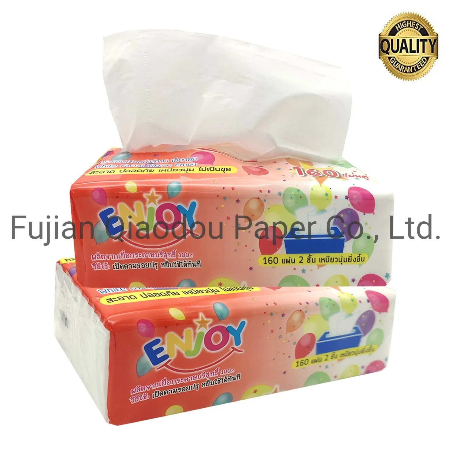 Toallas de papel suave de alta calidad suave Pack de 2 capas de papel tejido Facial