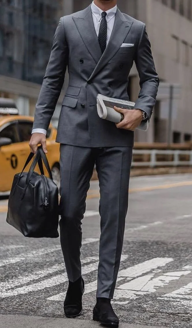 Costume de mariage d'affaires à bouton unique avec col châle noir sur mesure.