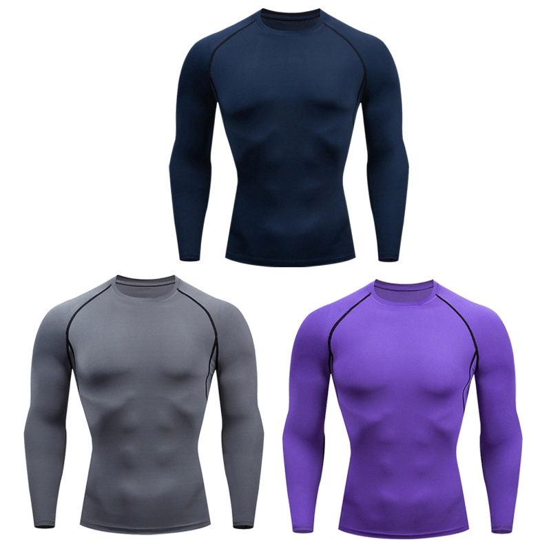 Men's Running Compression Shirt Long Sleeve Slim Fit Quick Dry Sportswear Wyz20224