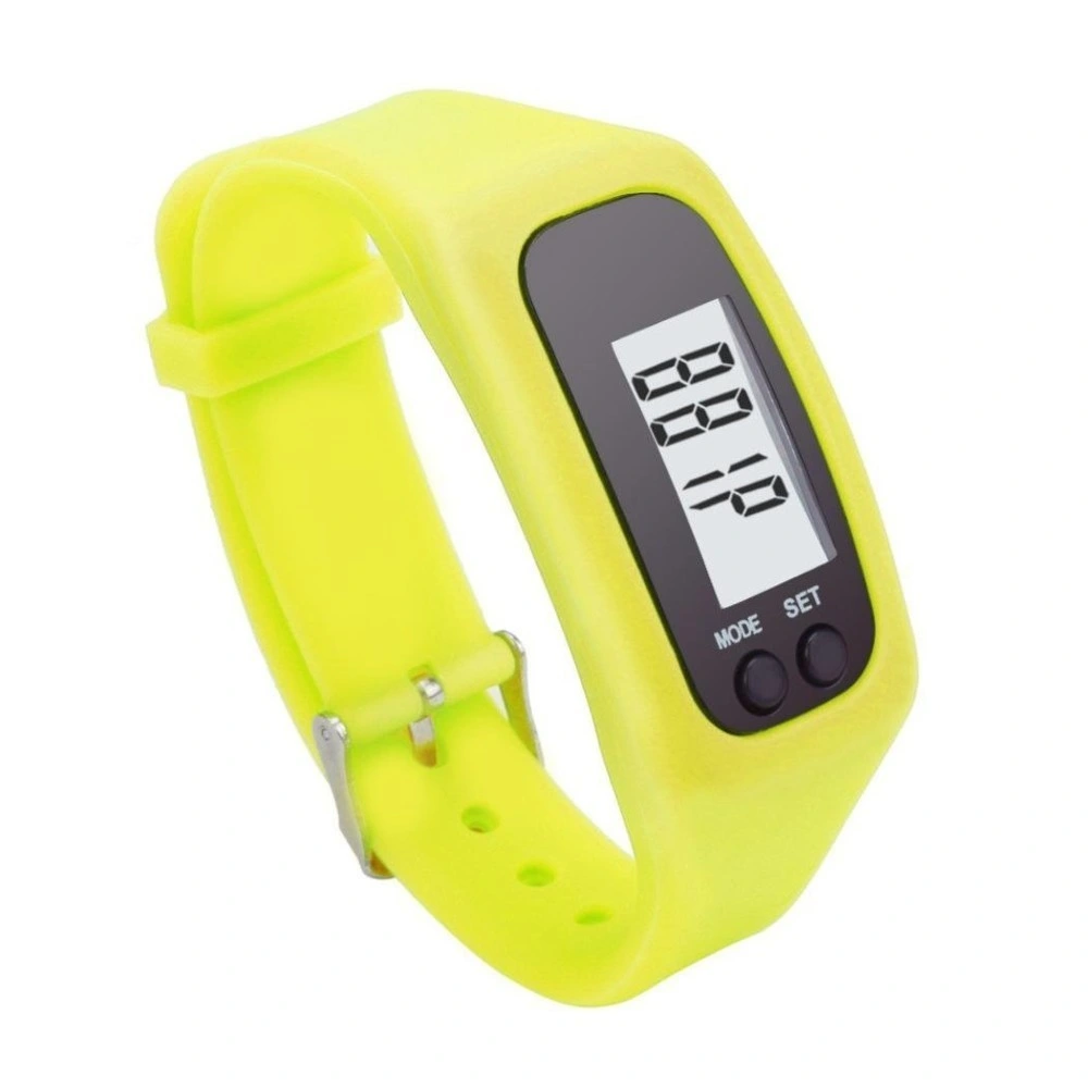 Outdoors Silicone Exercise Watch Wristband Pedometer Sports Running LCD Calorie Pedometer Step Counter