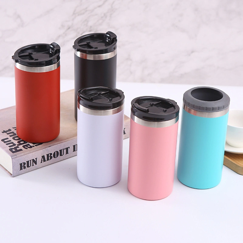 Insulated Tumbler Vacuum Cup Stainless Steel Water Bottle Thermos Keep Warm Cold Mug 4 in 1 Can Cooler Holder 16 Oz