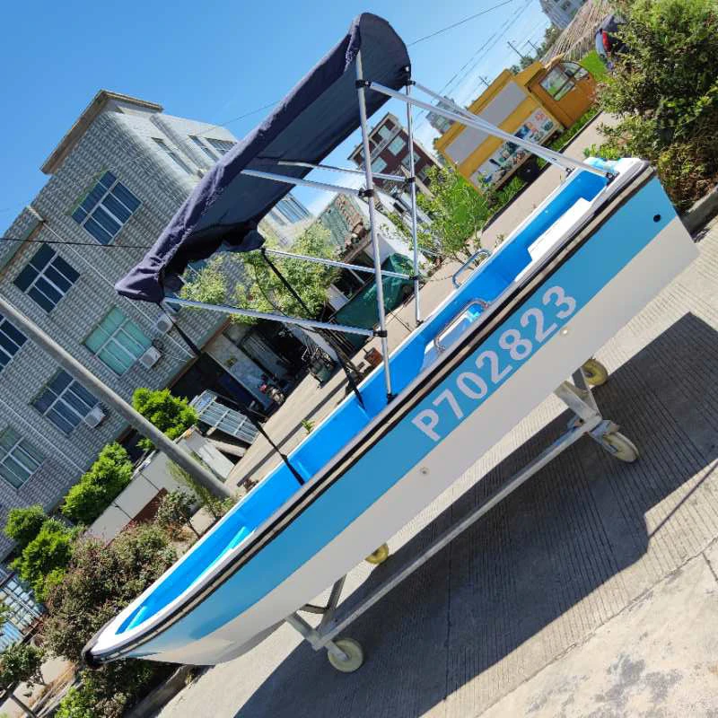 Commercial Fishing Vessel Sea Boat Blue Color Boats with Outboard Power Engine