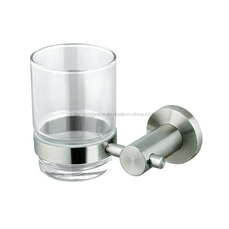 Chrome Plate Brass Double Removable Glass Cup Bathroom Tumbler Holder