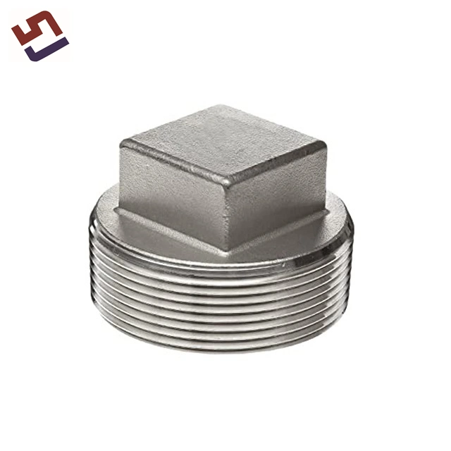 Cabeça Quadrada Plug BSP/NPT de fundição de aço inoxidável 304/316L masculino instalação de tubo roscado Bico do tubo conector