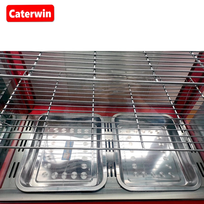 Caterwin Restaurant Equipment Kitchen Cabinet 3 Layer Bakery Bread Food Warmer Display Curved Glass Warming Showcase