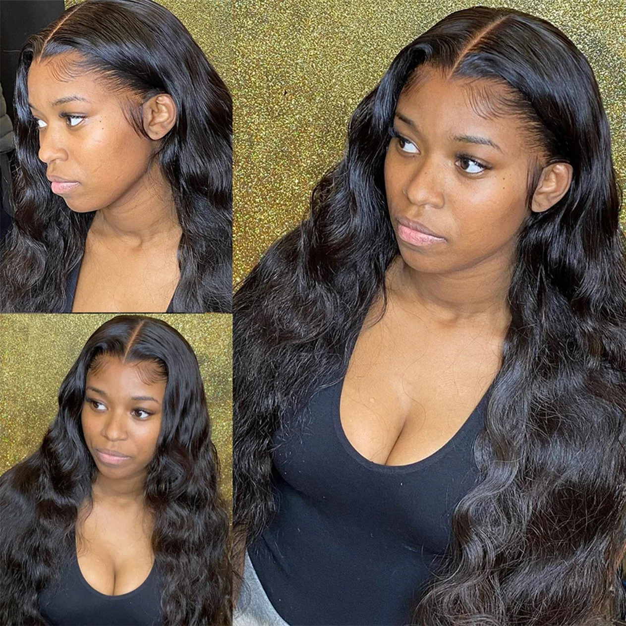 Luxury Transparent Closure Wigs Human Hair Brazilian Body Wave 4X4 13X4 HD Lace Frontal Pre Plucked with Baby Hair Wigs