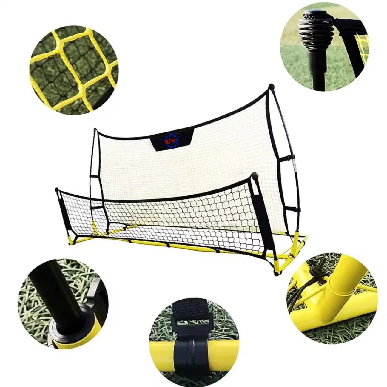 High and Low Double-Sided PE Knotless Netting Soccer Football Training Goals Equipment