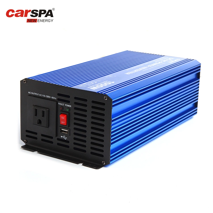 Venta caliente Inversor de energía solar de onda sinusoidal pura de 1000W 12V/24V/48V DC a AC 110/230V fuera de la red para RV, sistema solar doméstico.