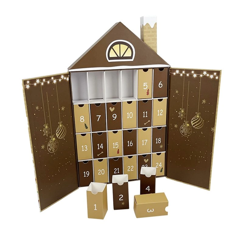 2023 Neue Fabrik Adventskalender Box Hundefutter Personalisiertes Haus Adventskalender Schubladen Hundeweihnachtskalender