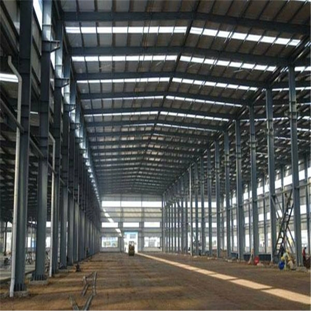 Prefabricated Light Steel Structure Workshop Building with Parapet Wall