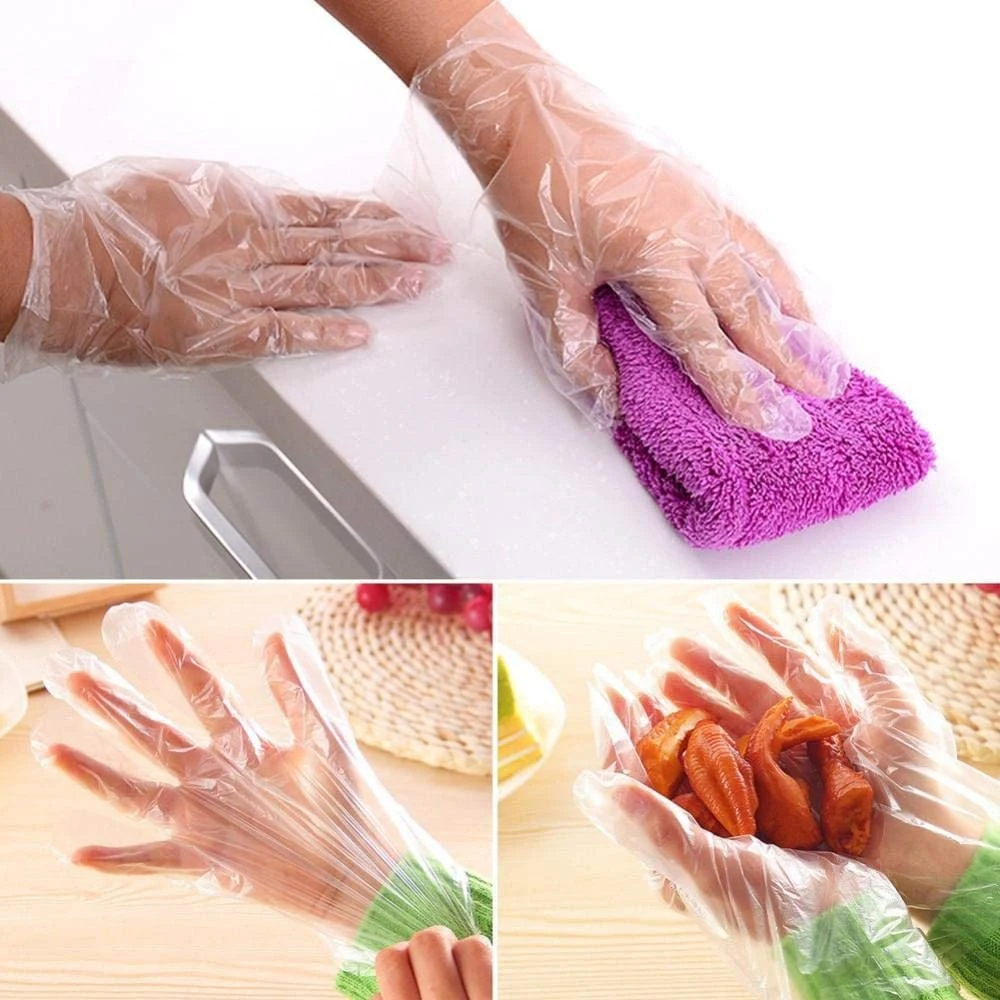 S/M/L/XL HDPE LDPE Biodegradable Cleaning Restaurant Household in Box Transparent Color Plastic PE Glove Disposable