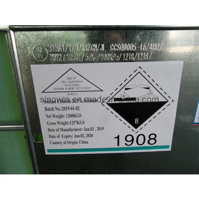 Cas 7758-19-2 25% 31% chlorite de sodium liquide